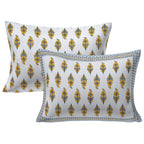 Rudra Bazaar Yellow 210 TC Cotton Double King Bedsheet With 2 Pillow Covers - Distacart
