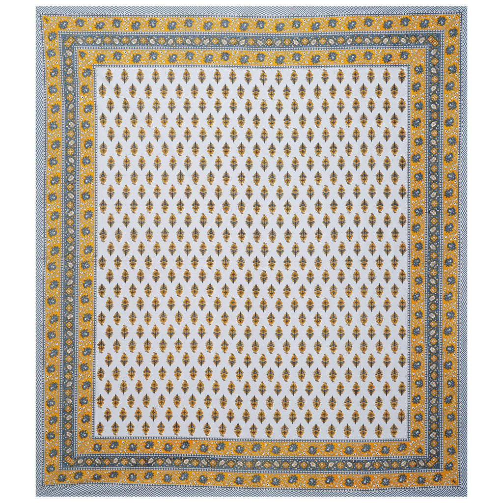 Rudra Bazaar Yellow 210 TC Cotton Double King Bedsheet With 2 Pillow Covers - Distacart
