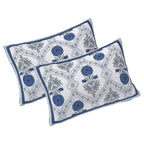 Rudra Bazaar Blue 210 TC Cotton Double King Bedsheet With 2 Pillow Covers - Distacart