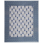 Rudra Bazaar Blue 210 TC Cotton Double King Bedsheet With 2 Pillow Covers - Distacart