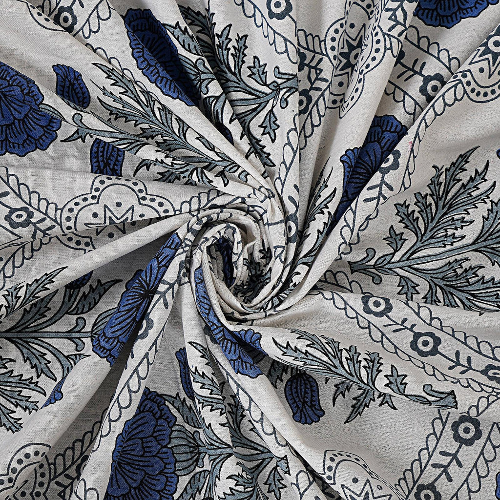 Rudra Bazaar Blue 210 TC Cotton Double King Bedsheet With 2 Pillow Covers - Distacart