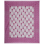 Rudra Bazaar Pink 210 TC Cotton Double King Bedsheet With 2 Pillow Covers - Distacart