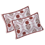 Rudra Bazaar Rust 210 TC Cotton Double King Bedsheet With 2 Pillow Covers - Distacart