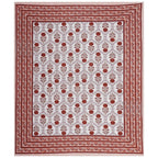 Rudra Bazaar Rust 210 TC Cotton Double King Bedsheet With 2 Pillow Covers - Distacart