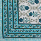 Rudra Bazaar Turquoise Blue 210 TC Cotton Double King Bedsheet With 2 Pillow Covers - Distacart