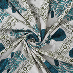 Rudra Bazaar Turquoise Blue 210 TC Cotton Double King Bedsheet With 2 Pillow Covers - Distacart