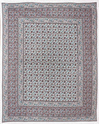 Rudra Bazaar Blue Brown 210 TC Cotton Double King Bedsheet With 2 Pillow Covers - Distacart
