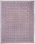 Rudra Bazaar Blue Pink 210 TC Cotton Double King Bedsheet With 2 Pillow Covers - Distacart