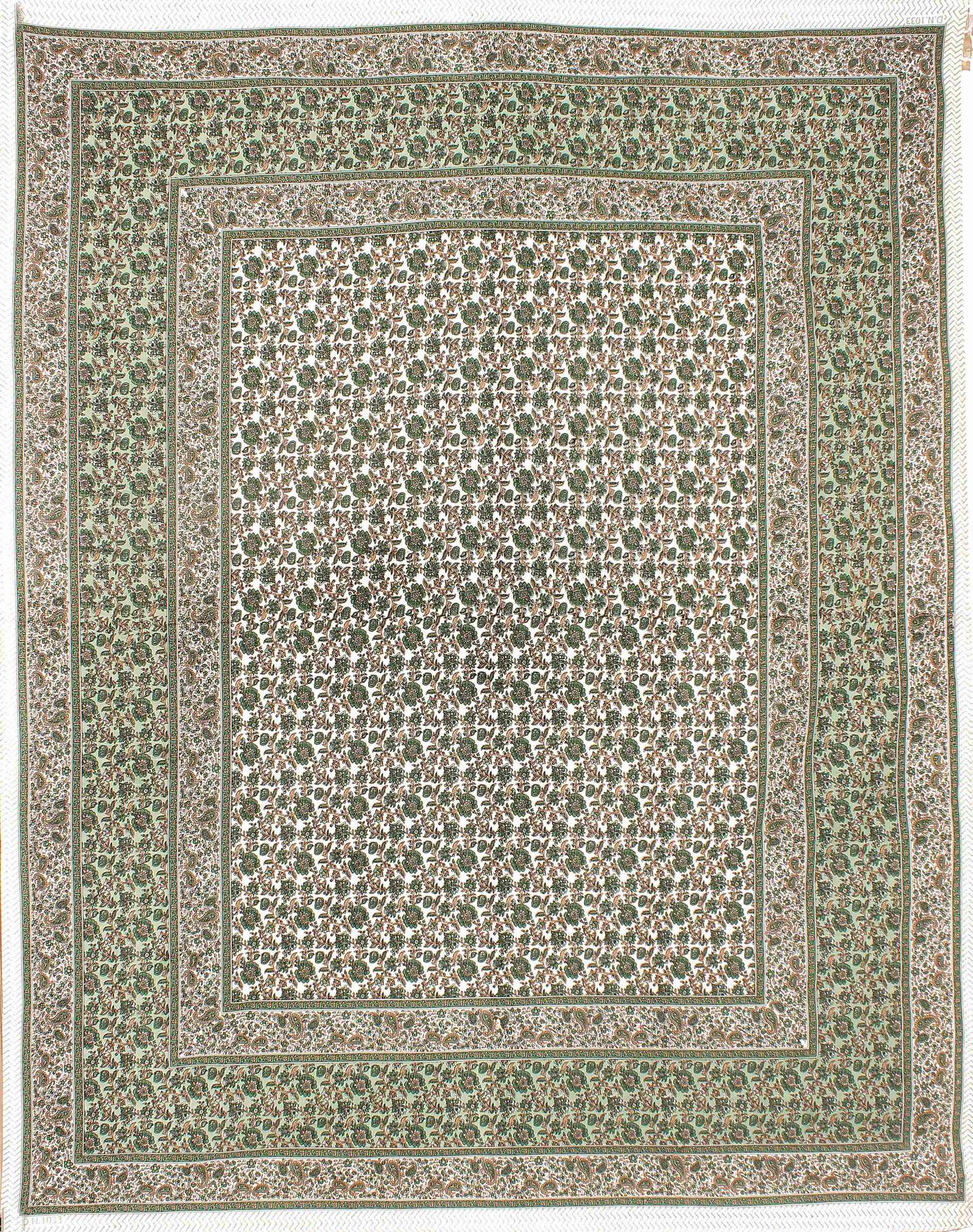 Rudra Bazaar Green 210 TC Cotton Double King Bedsheet With 2 Pillow Covers - Distacart