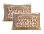 Rudra Bazaar Orange 210 TC Cotton Double King Bedsheet With 2 Pillow Covers - Distacart
