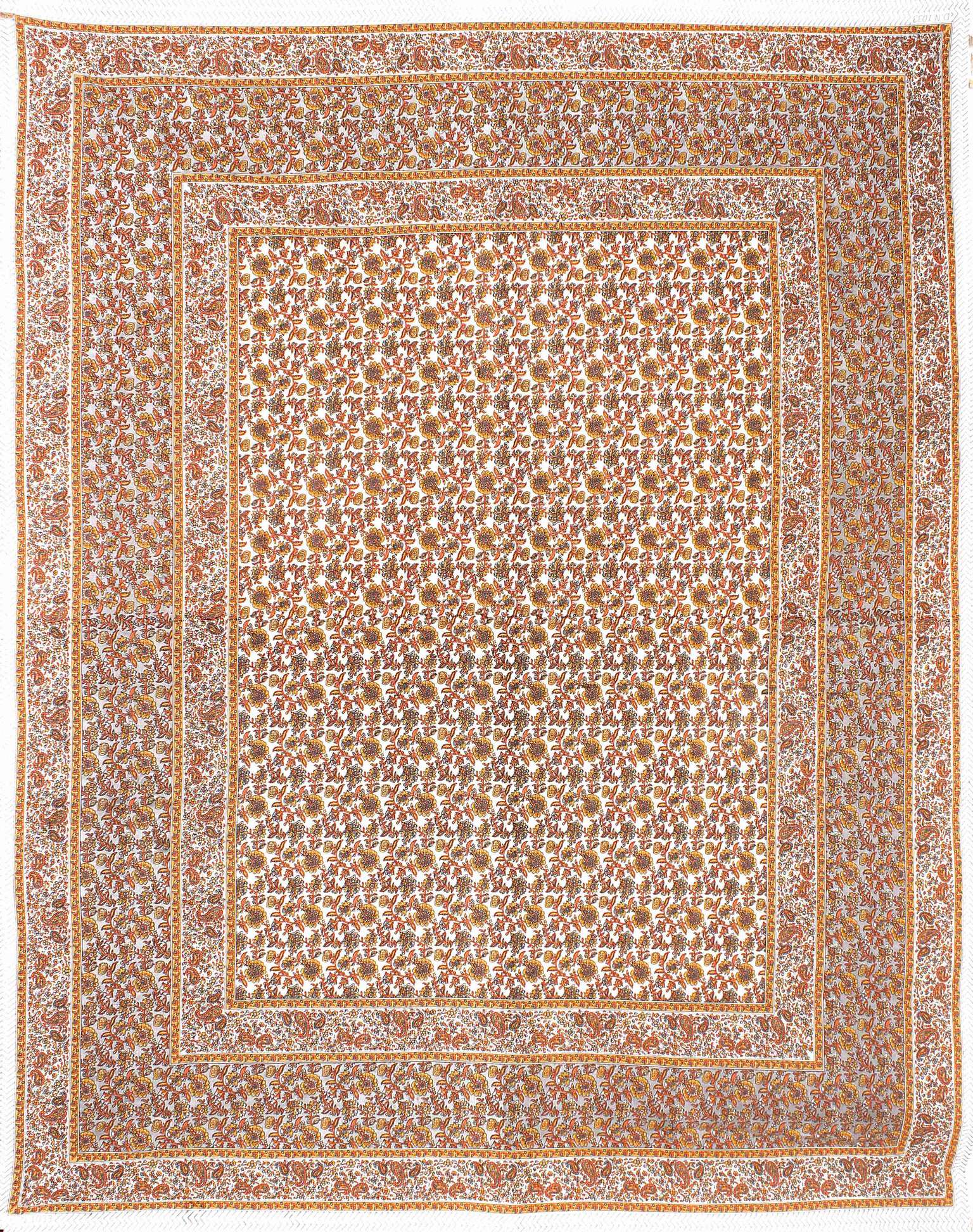Rudra Bazaar Orange 210 TC Cotton Double King Bedsheet With 2 Pillow Covers - Distacart