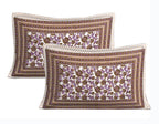Rudra Bazaar Purple Brown 210 TC Cotton Double King Bedsheet With 2 Pillow Covers - Distacart