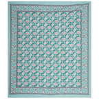 Rudra Bazaar Sea Green 210 TC Cotton Double King Bedsheet With 2 Pillow Covers - Distacart