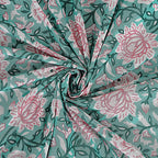 Rudra Bazaar Sea Green 210 TC Cotton Double King Bedsheet With 2 Pillow Covers - Distacart