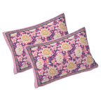 Rudra Bazaar Pink 210 TC Cotton Double King Bedsheet With 2 Pillow Covers - Distacart