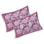 Rudra Bazaar Purple 210 TC Cotton Double King Bedsheet With 2 Pillow Covers - Distacart