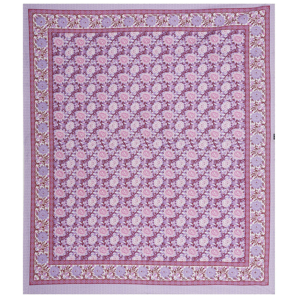 Rudra Bazaar Purple 210 TC Cotton Double King Bedsheet With 2 Pillow Covers - Distacart