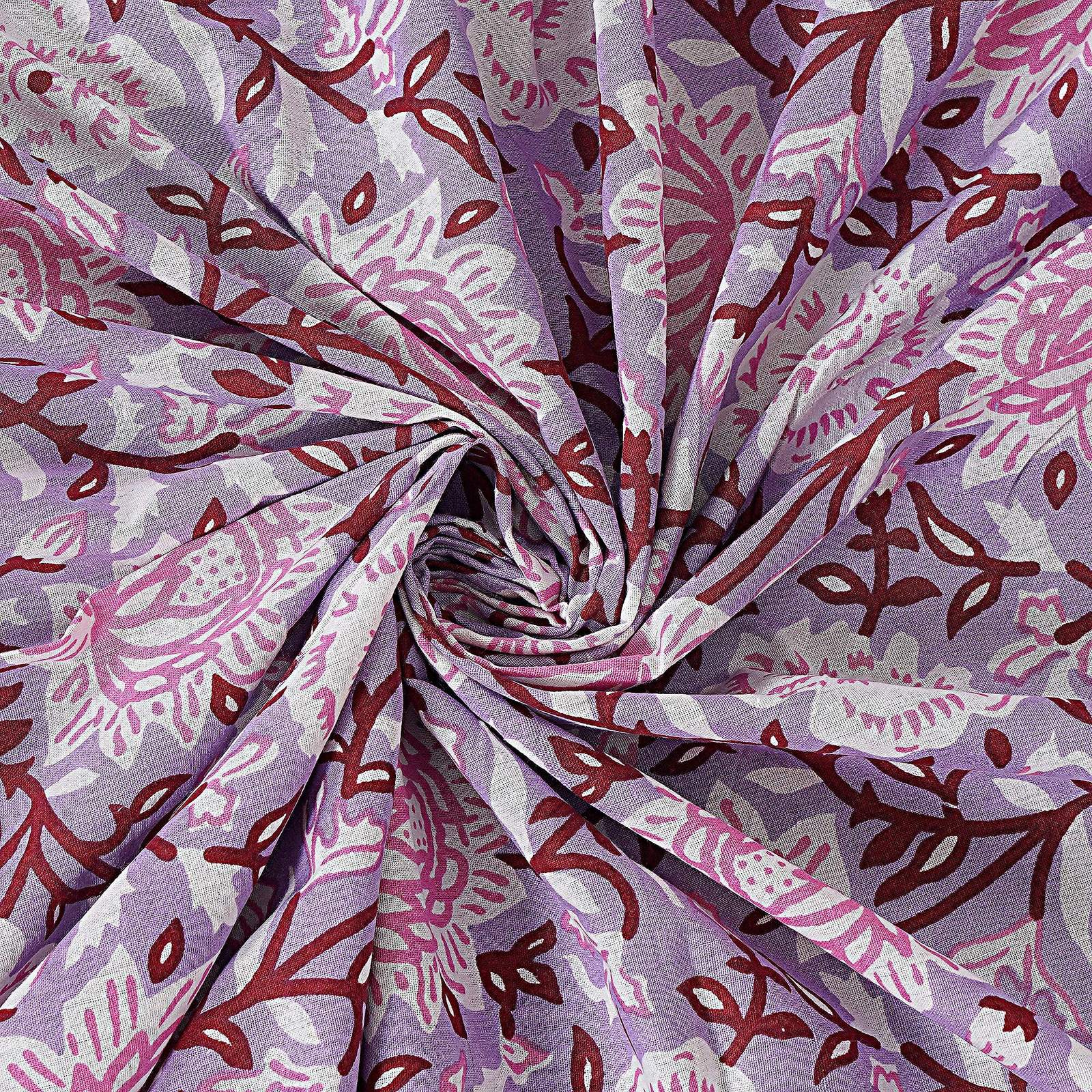 Rudra Bazaar Purple 210 TC Cotton Double King Bedsheet With 2 Pillow Covers - Distacart