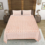 Rudra Bazaar Brown 210 TC Cotton Double King Bedsheet With 2 Pillow Covers - Distacart