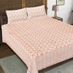 Rudra Bazaar Brown 210 TC Cotton Double King Bedsheet With 2 Pillow Covers - Distacart