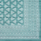 Rudra Bazaar Sea Green 210 TC Cotton Double King Bedsheet With 2 Pillow Covers - Distacart