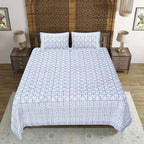 Rudra Bazaar Grey 210 TC Cotton Double King Bedsheet With 2 Pillow Covers - Distacart