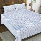 Rudra Bazaar Grey 210 TC Cotton Double King Bedsheet With 2 Pillow Covers - Distacart
