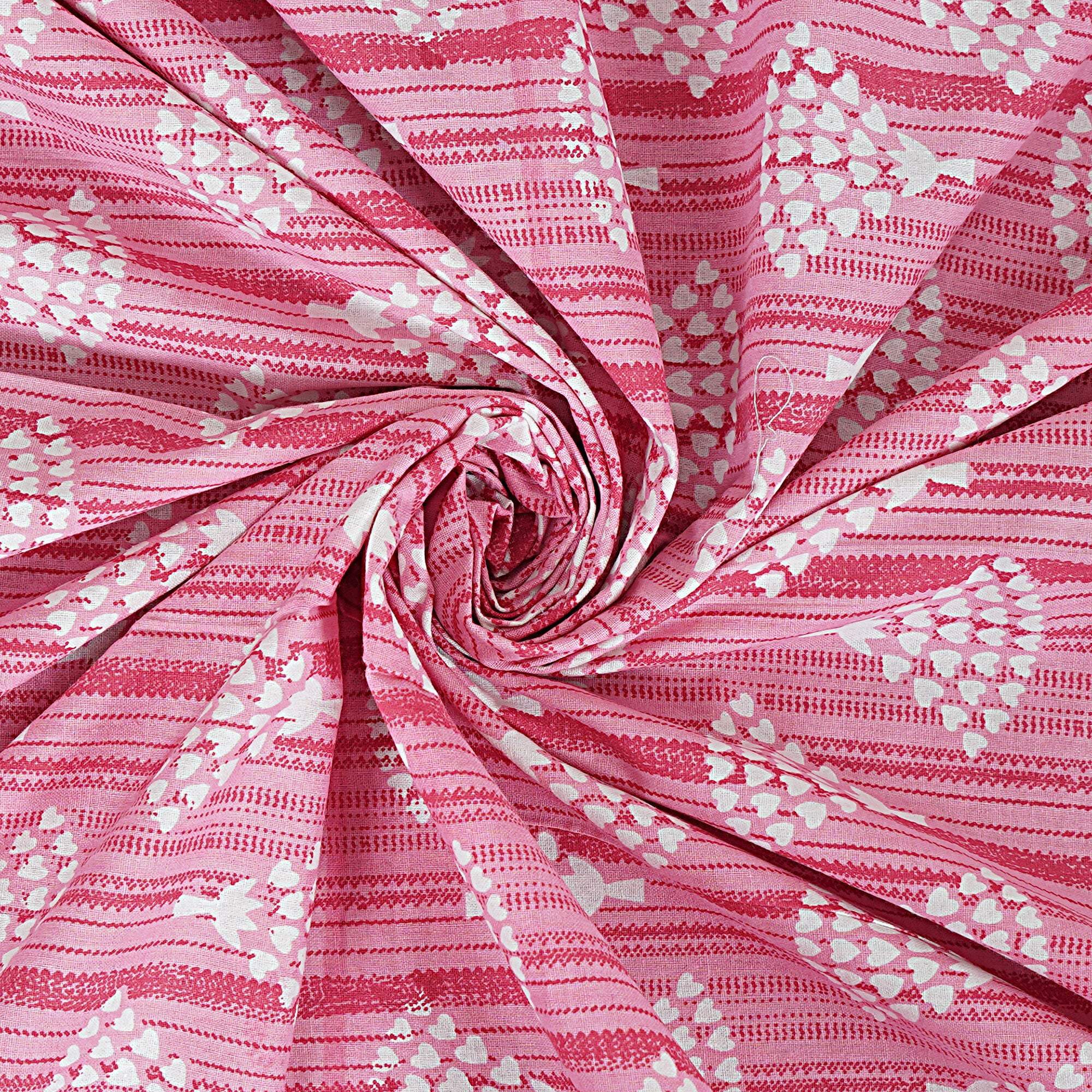 Rudra Bazaar Pink 210 TC Cotton Double King Bedsheet With 2 Pillow Covers - Distacart
