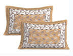 Rudra Bazaar Brown 210 TC Cotton Double King Bedsheet With 2 Pillow Covers - Distacart