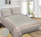 Rudra Bazaar Sea Green 210 TC Cotton Double King Bedsheet With 2 Pillow Covers - Distacart
