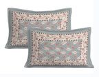 Rudra Bazaar Grey 210 TC Cotton Double King Bedsheet With 2 Pillow Covers - Distacart