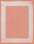 Rudra Bazaar Orange 210 TC Cotton Double King Bedsheet With 2 Pillow Covers - Distacart