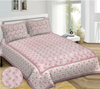 Rudra Bazaar Purple 210 TC Cotton Double King Bedsheet With 2 Pillow Covers - Distacart