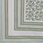 Rudra Bazaar Green 210 TC Cotton Double King Bedsheet With 2 Pillow Covers - Distacart