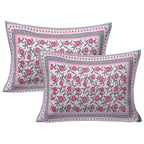Rudra Bazaar Pink 210 TC Cotton Double King Bedsheet With 2 Pillow Covers - Distacart