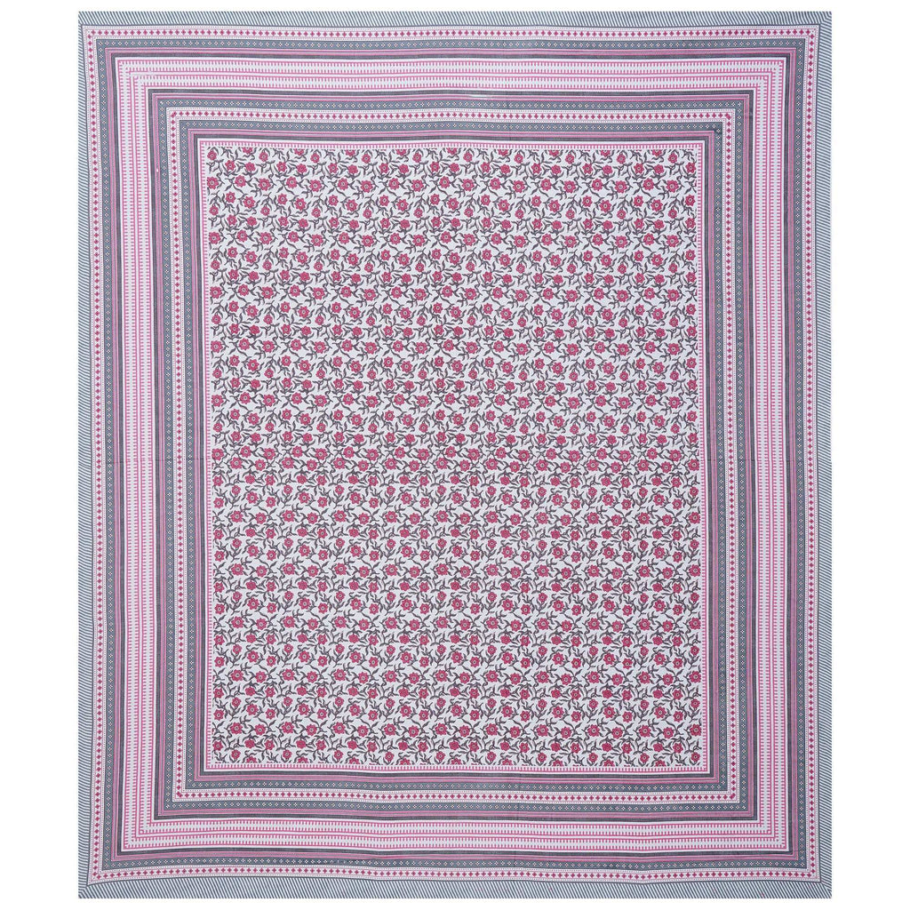 Rudra Bazaar Pink 210 TC Cotton Double King Bedsheet With 2 Pillow Covers - Distacart
