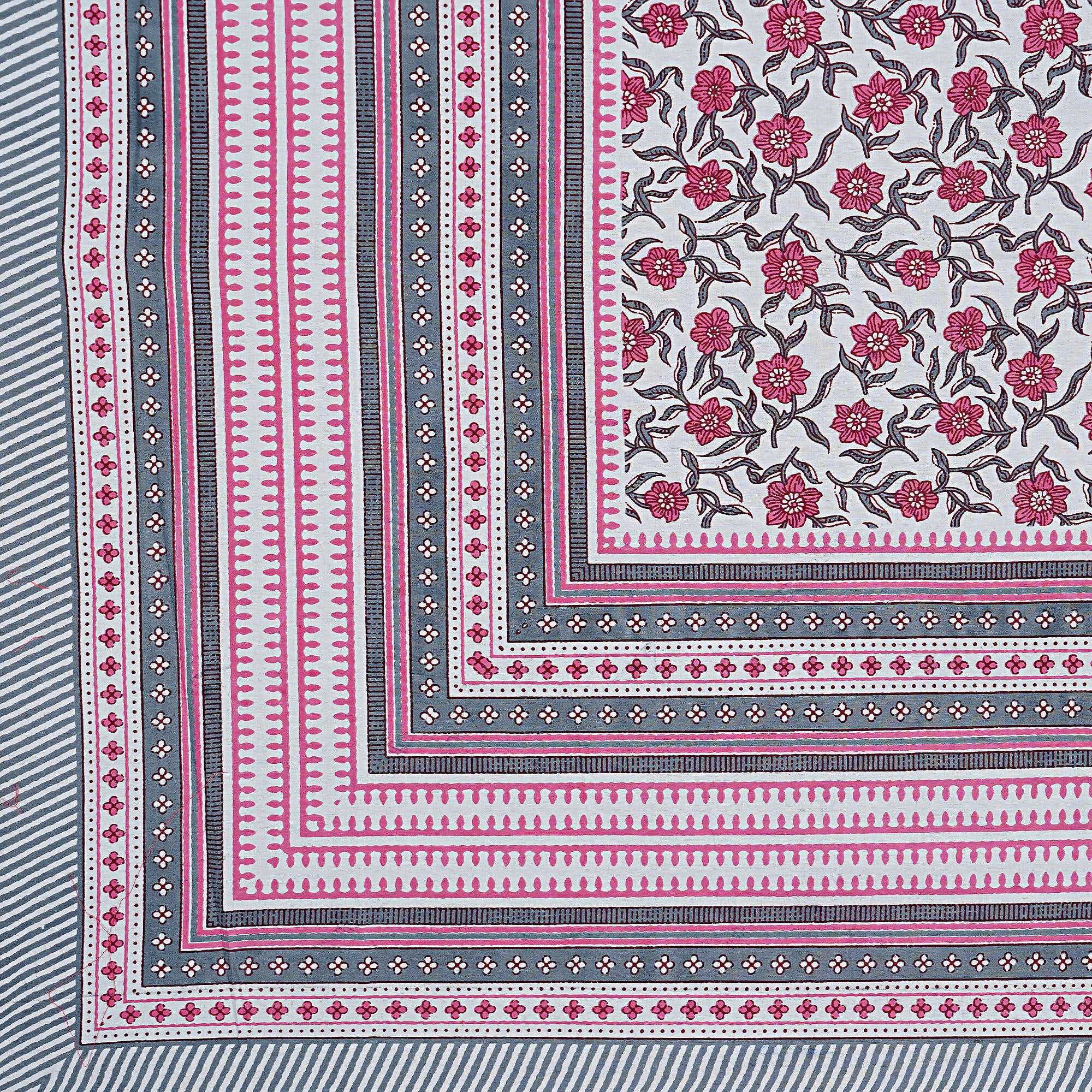 Rudra Bazaar Pink 210 TC Cotton Double King Bedsheet With 2 Pillow Covers - Distacart