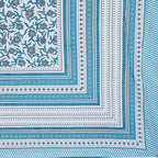 Rudra Bazaar Turquoise Blue 210 TC Cotton Double King Bedsheet With 2 Pillow Covers - Distacart