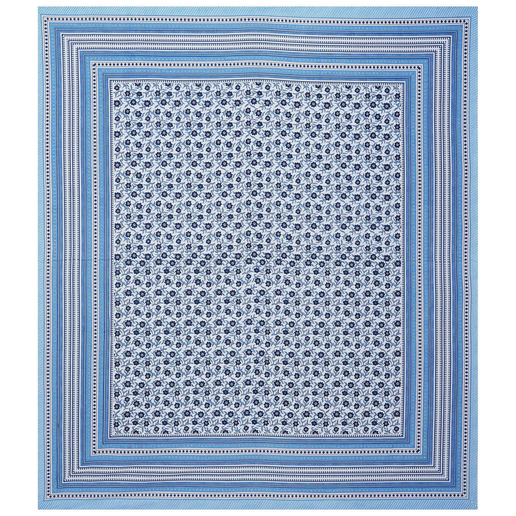Rudra Bazaar Blue 210 TC Cotton Double King Bedsheet With 2 Pillow Covers - Distacart