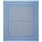 Rudra Bazaar Blue 210 TC Cotton Double King Bedsheet With 2 Pillow Covers - Distacart