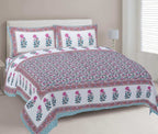 Rudra Bazaar Sea Green 210 TC Cotton Double King Bedsheet With 2 Pillow Covers - Distacart