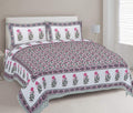 Rudra Bazaar Green 210 TC Cotton Double King Bedsheet With 2 Pillow Covers - Distacart