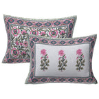 Rudra Bazaar Green 210 TC Cotton Double King Bedsheet With 2 Pillow Covers - Distacart