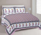 Rudra Bazaar Pink 210 TC Cotton Double King Bedsheet With 2 Pillow Covers - Distacart