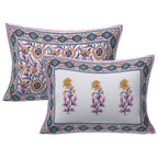 Rudra Bazaar Pink 210 TC Cotton Double King Bedsheet With 2 Pillow Covers - Distacart