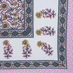 Rudra Bazaar Pink 210 TC Cotton Double King Bedsheet With 2 Pillow Covers - Distacart