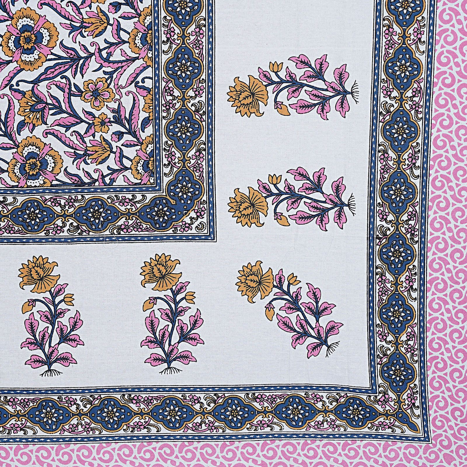 Rudra Bazaar Pink 210 TC Cotton Double King Bedsheet With 2 Pillow Covers - Distacart