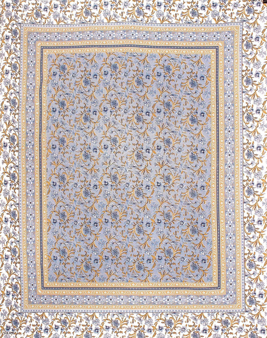 Rudra Bazaar Blue 210 TC Cotton Double King Bedsheet With 2 Pillow Covers - Distacart