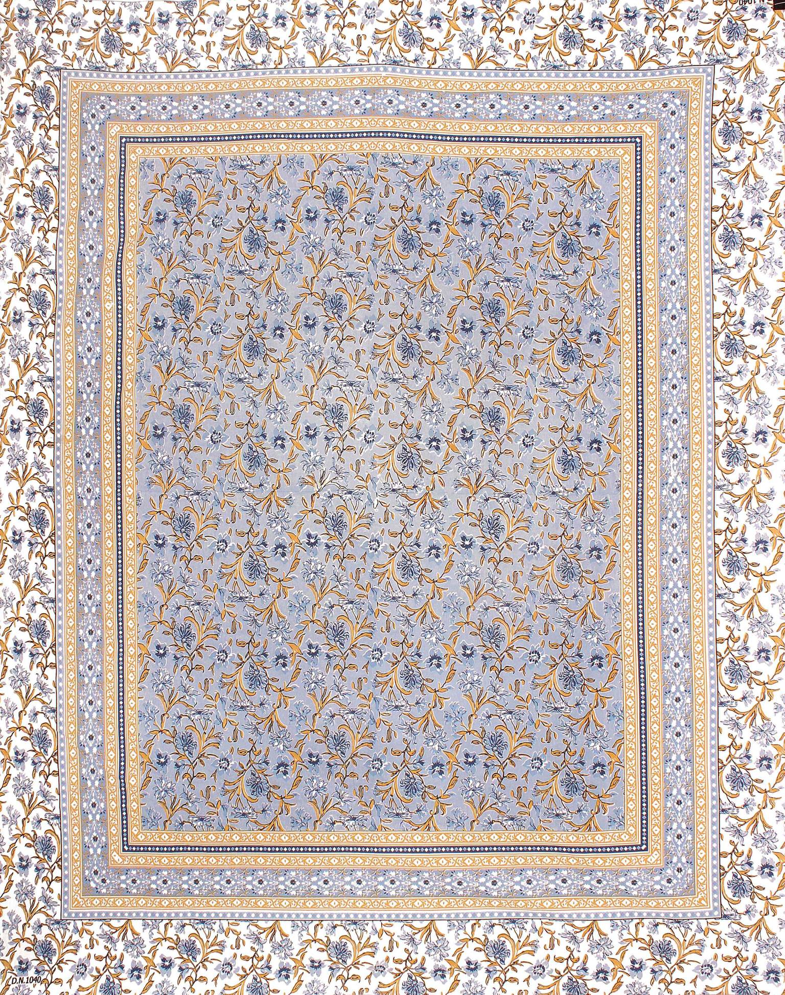 Rudra Bazaar Blue 210 TC Cotton Double King Bedsheet With 2 Pillow Covers - Distacart