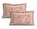 Rudra Bazaar Pink 210 TC Cotton Double King Bedsheet With 2 Pillow Covers - Distacart